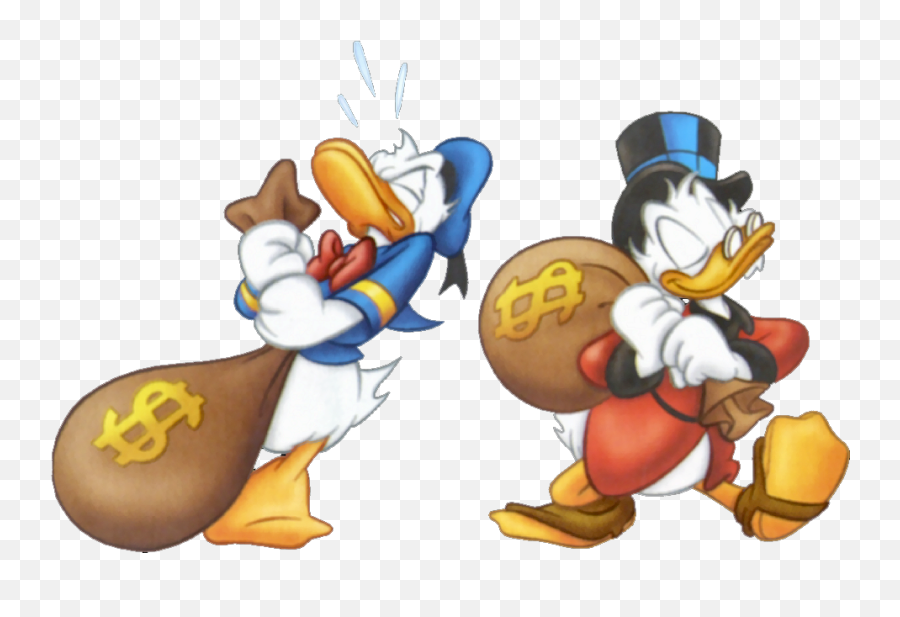 Cartoon Duck With A Bag Of Money Free Image Download - Scrooge Mcduck Money Bag Emoji,Donald Duck Emotion Face