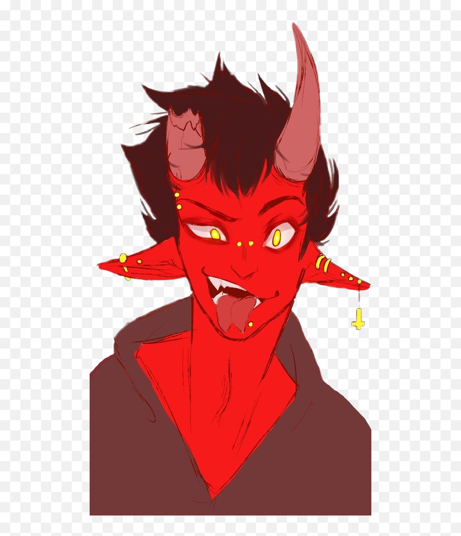 Devil Horns Sticker - Shefalitayal Red Demon Anime Boy Emoji,Horns Metal Sign Emoji