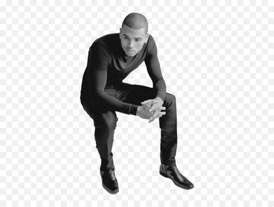 Chris Brown No Chair Bw Hq Psd Official Psds Emoji,Chris Brown Emoji Hd