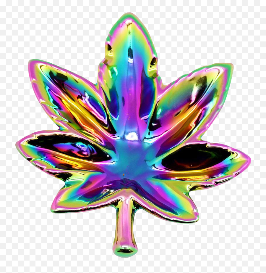 Ash Tray Dark Rainbow Swirls Holographic Weed Leaves Emoji,Weed Emoji Youtube