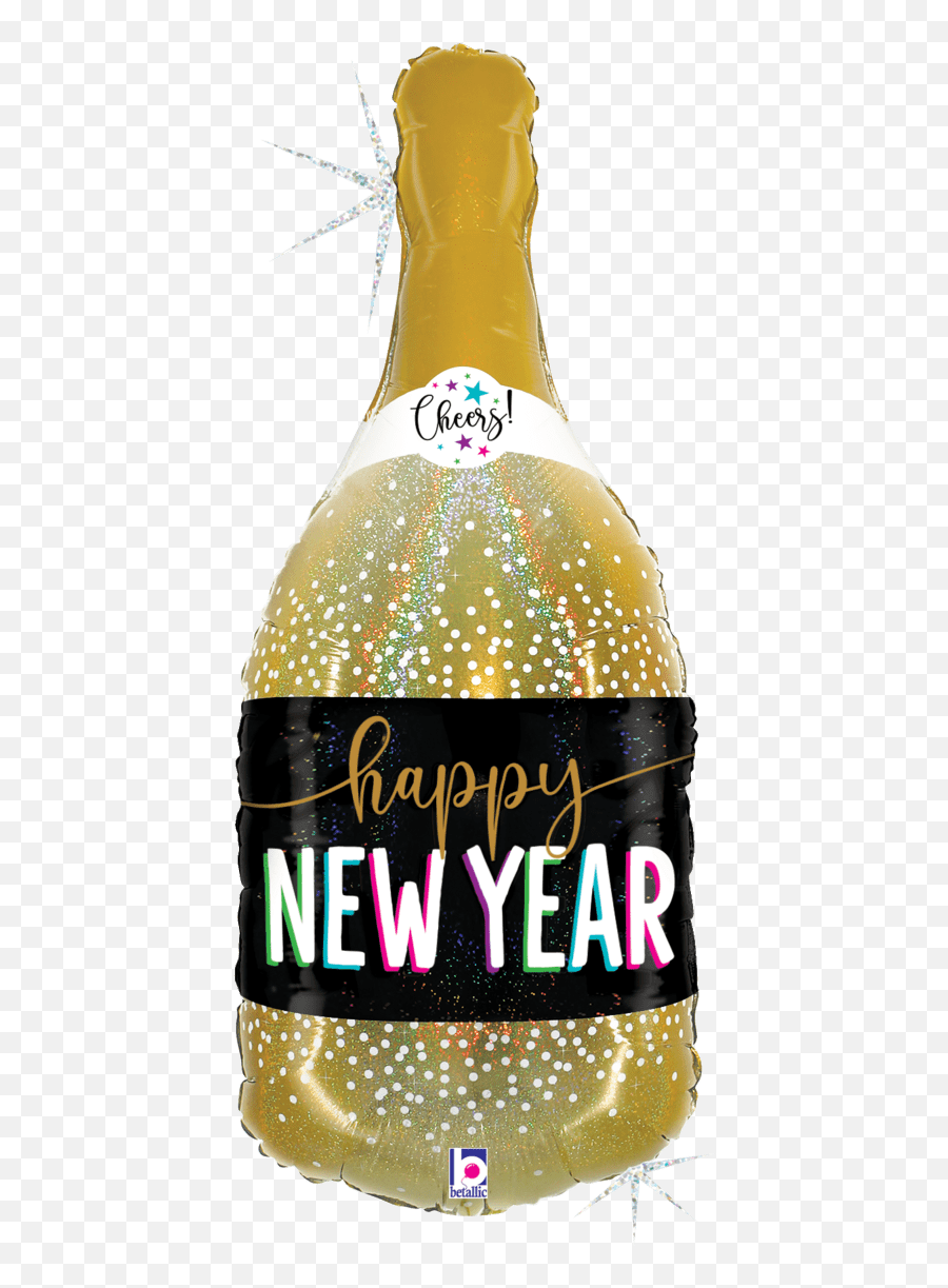 Happy New Year Champagne Bottle 36u2033 Balloon Emoji,Happy New Year Emoji 2022