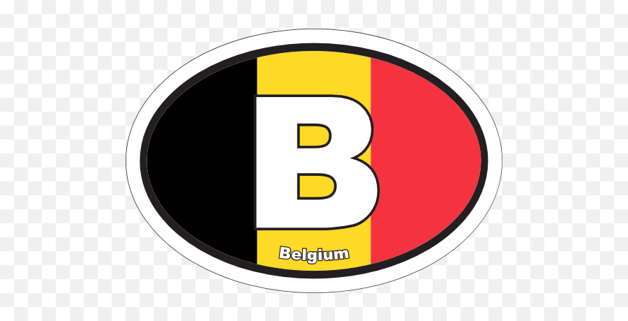 Belgium B Flag Oval Sticker Emoji,Lu Emoji Flag