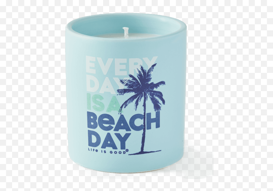 Beach Day Soy Candle - Cylinder Emoji,Emoji Coconut Tree And Book
