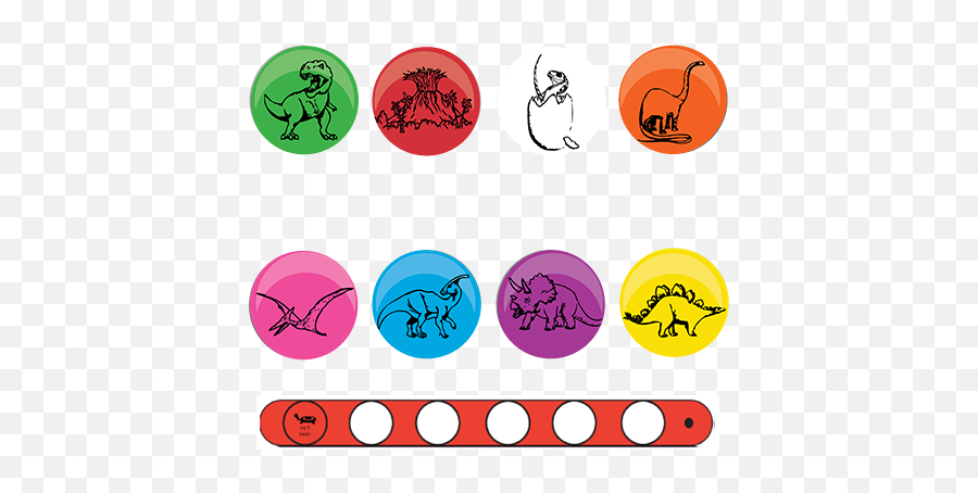 Dinosaur Bracelet System - Dot Emoji,Dino Emoticon