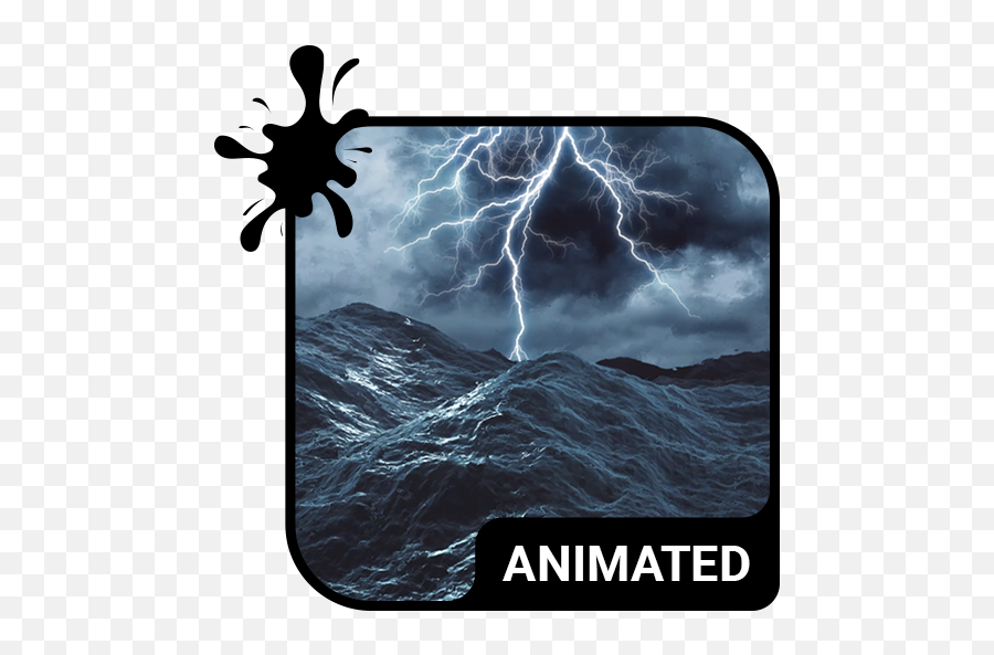 Stormy Sea Animated Keyboard Live - Icon Emoji,Thunderstorm Emoji