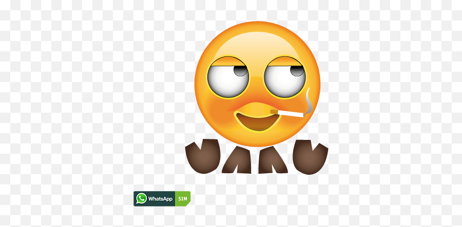 Tränen Lachendes Emoticon Mit Lachen Und Zigarette - Happy Emoji,Kussmund Emoticon