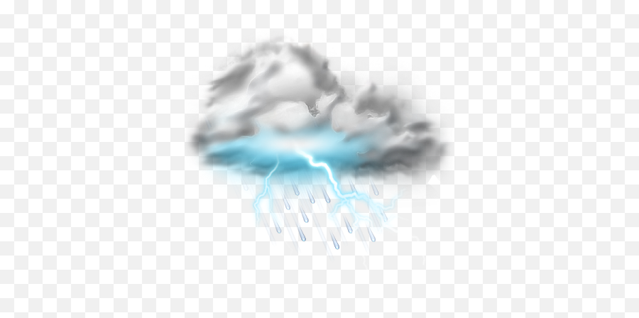 Lightning Cloud Rain Sticker - Transparent Thunder Cloud Png Emoji,Cloud Rain Lightning Emoji