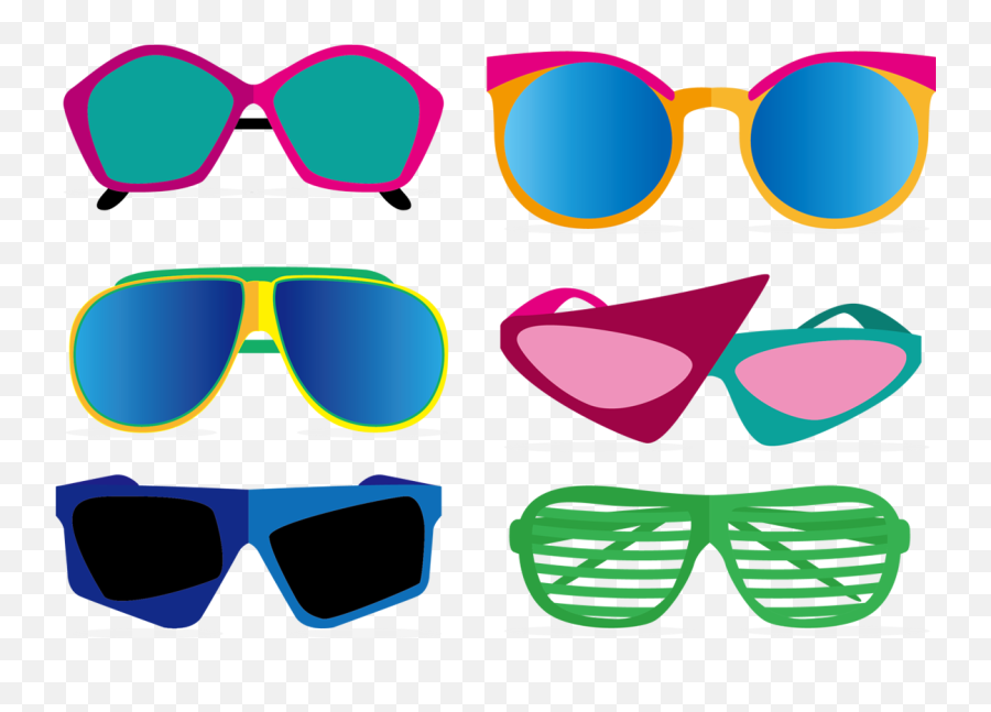 Download 1980s Vector Sunglasses Hd Image Free Png - Sunglasses Emoji,Pictures Of Emojis With Aviators And Beards