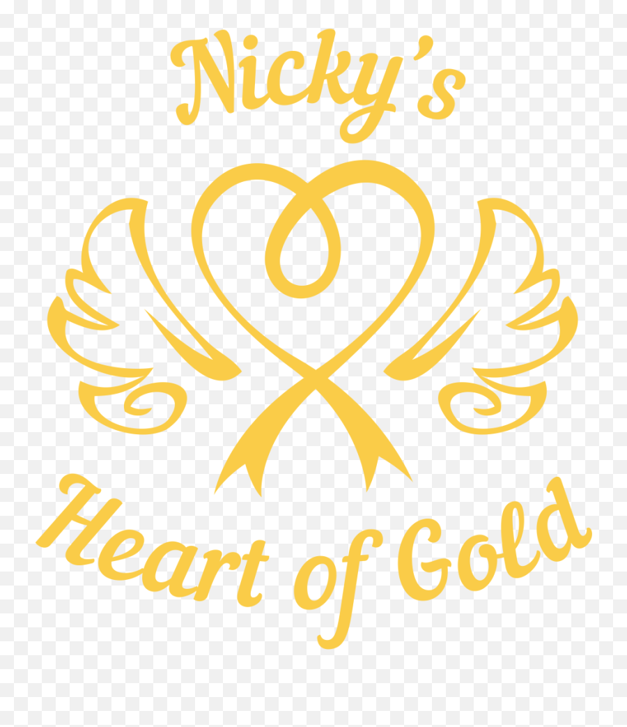 Nickyu0027s Heart Of Gold - Pa Acco Gold Ribbon Childhood Cancer With Wings Emoji,Emotion Stevie Nicjs