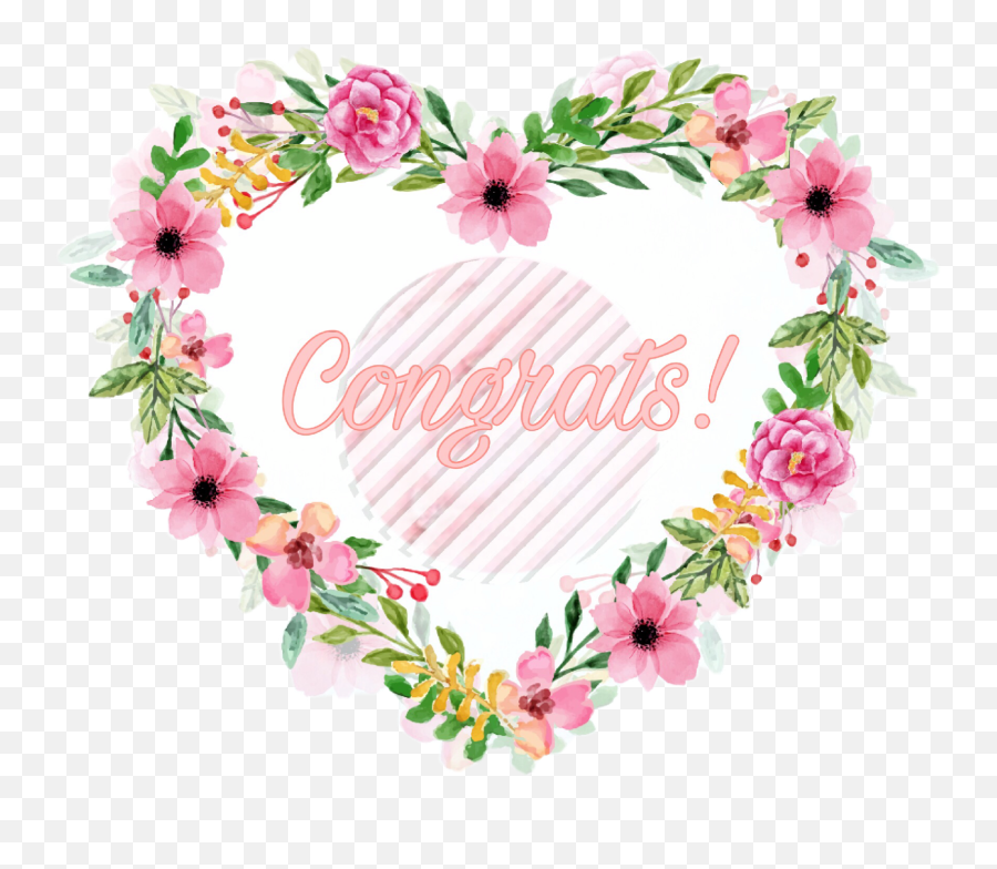 Congrats Sticker Challenge On Picsart - Coração De Flores Png Emoji,Congrats Winners Heart Emoticon