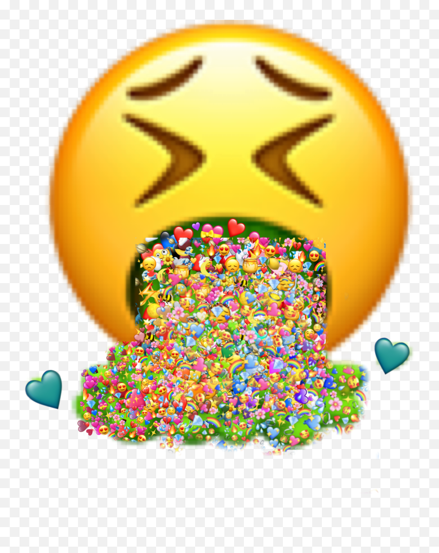 Emoji Vomitting Throwup Hearts Sticker - Sick Emoji,Throwup Emoji