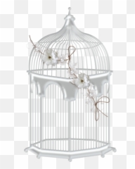 Birdcage Cage Sticker - White Cage With Bird Png Emoji,Cage Emoji
