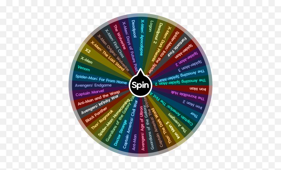 What Marvel Movie To Watch Spin The Wheel App - Dot Emoji,Captain America Civil Ware Emojis