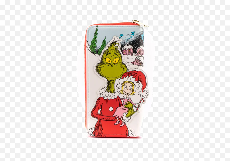 The Grinch Loves The Holidays Loungefly Zip Around Purse Preorder - Merchoid Emoji,Emotion Demon Face Stealer Avatar