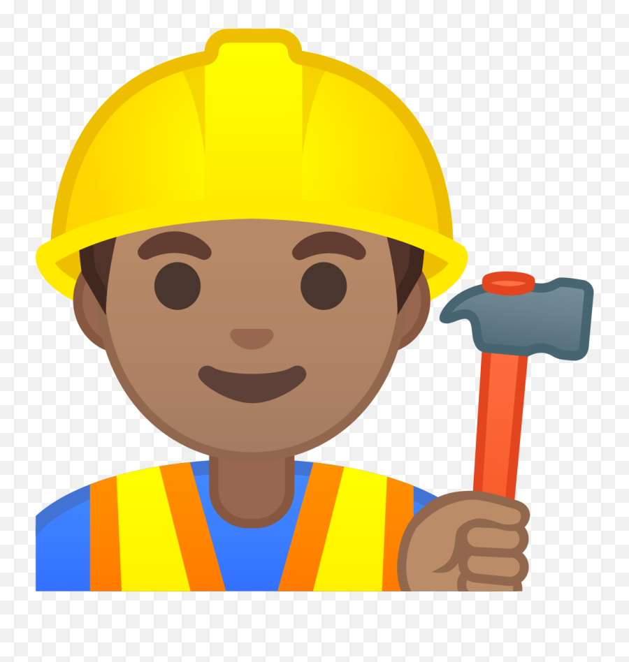 Construction Worker Medium Skin Tone Emoji - Construction Man Emoji,Hard On Emoji