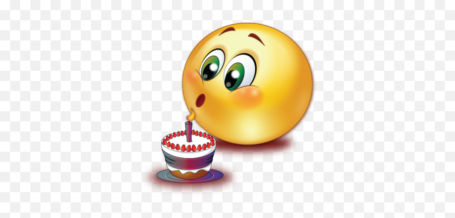 Birthday Cake Blowing Candle Emoji - Birthday Smiley Emoji,Facebook Birthday Emoji Copy And Paste