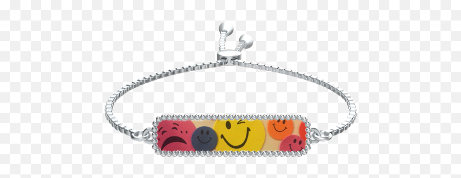 Kayas Emojis Slider Bracelet In Silver - Solid,Jewelry Emojis