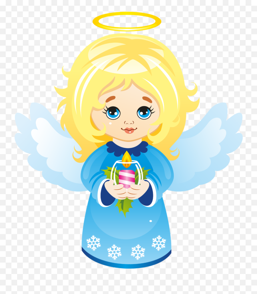 Download Cute Christmas Angel With Candle By Joeatta Clipart - Christmas Angel Clipart Png Emoji,Emoticon Angels