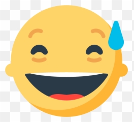 Grinning Face With Sweat Emoji Clipart - Closed Eye Open Mouth Smiling Emoji,Sweat Emoji Png