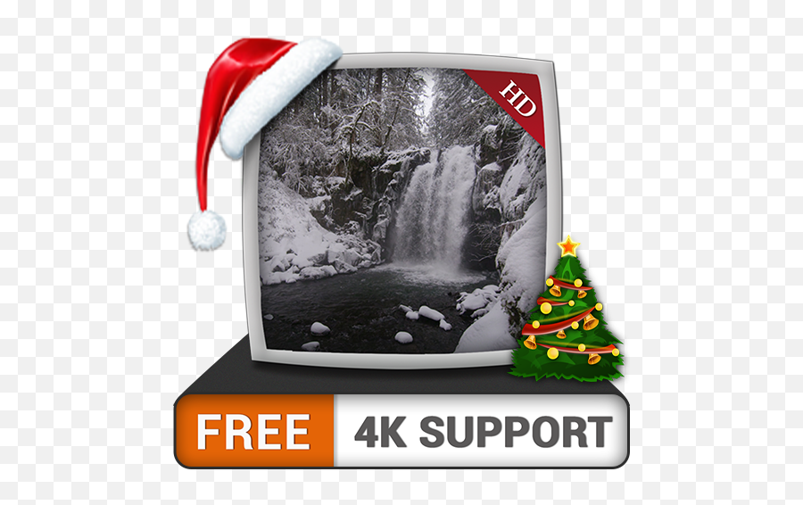 Free Snowy Waterfall Hd - Enjoy The Beautiful Scenery On Your Hdr 4k Tv 8k Tv And Fire Devices As A Wallpaper Decoration For Christmas Holidays Decorar Fotos De Navidad Gratis Emoji,No Emotions Hdr