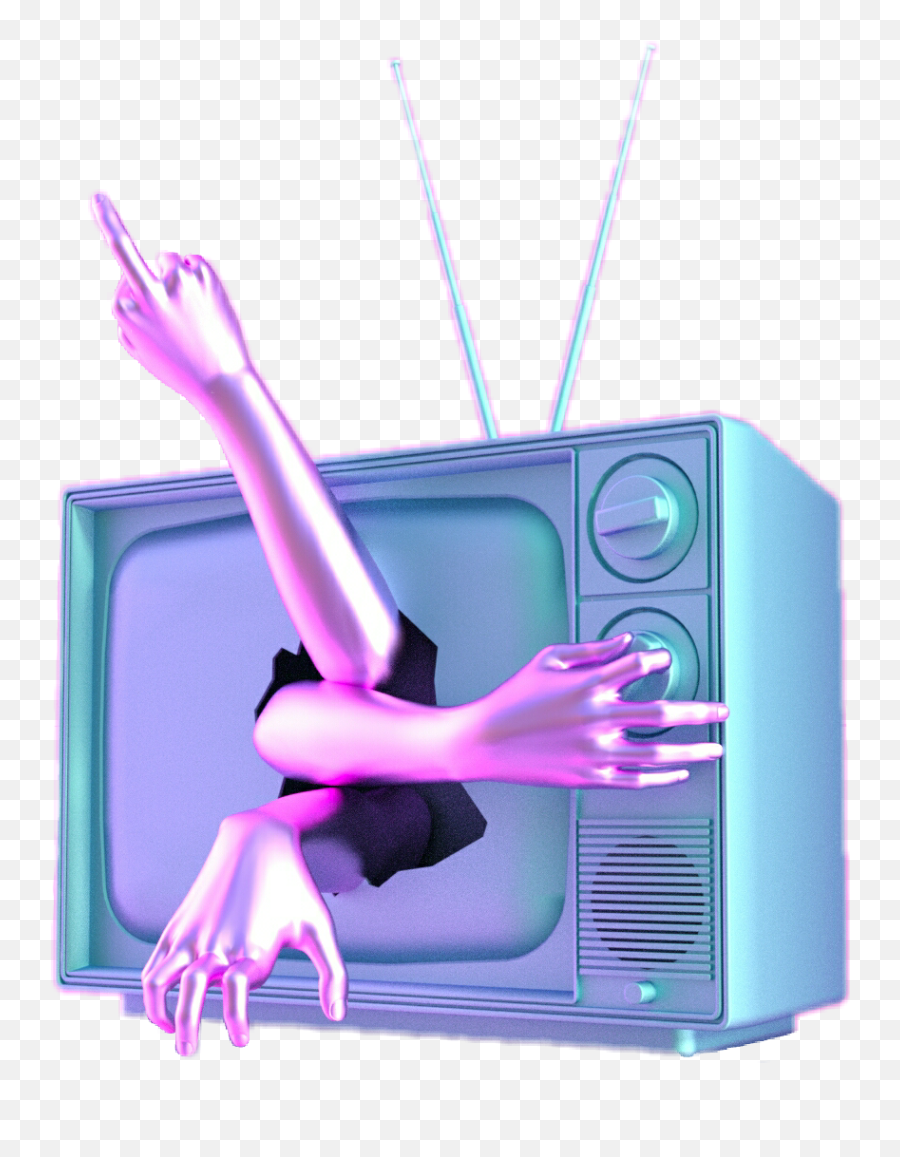 Vaporwave Tv Television Fuck Hand - Vaporwave Png Transparent Emoji,Emoji Hand Tv