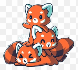 Freetoedit Cute Kawaii Redpanda Friends Hug Happy - Chibi Cute Red Panda Drawing Emoji,Heart Hug Emoji