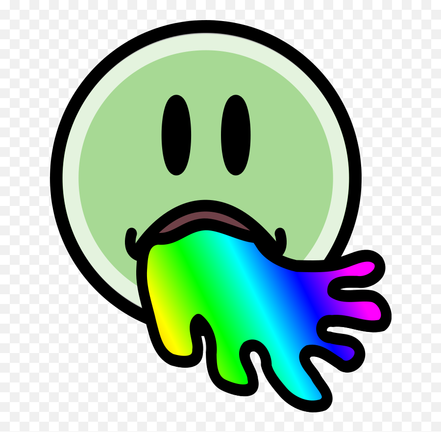 Rainbow Vomit Face - Dot Emoji,Barfing Face Emoticon