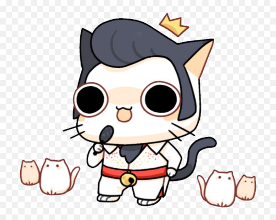 Neko Elvis King Sticker - Fictional Character Emoji,Elvis Emoji