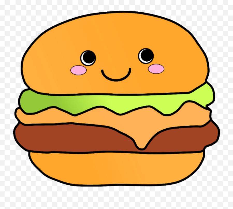 Hamburger Kawaii Emoji Cute Sticker - Kawaii Transparent,Hamburger Emoji