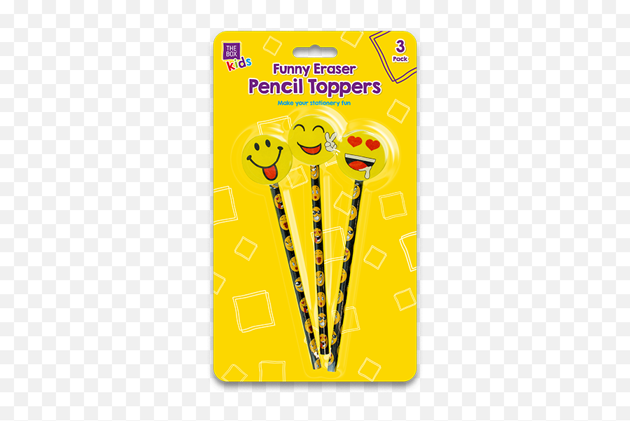 Emoticon Eraser Pencil Toppers - 3 Pack Wu0026h Enterprises Dot Emoji,