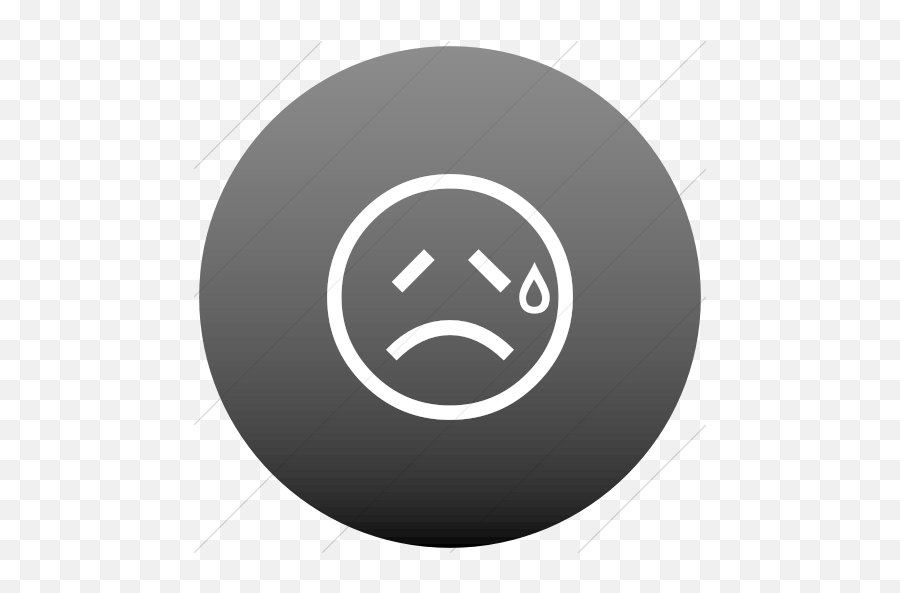 Iconsetc Flat Circle White On Black Gradient Classic Emoji,Disappointed Eyes Emoticon