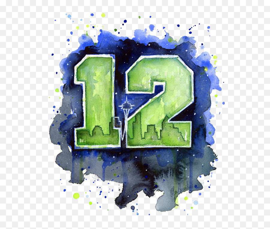 12th Man Seahawks Art Seattle Go Hawks T - Shirt Emoji,Seahawks Emoticons Android