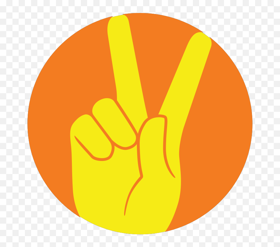 Finger Clipart Cute Hand Finger Cute Hand Transparent Free - Peace Sign Yellow Orange Emoji,Finger Flipping Off Emoji