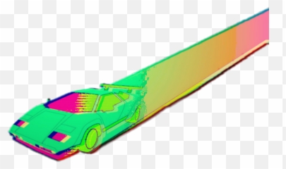 Synthwave Car Sticker By Turbo Rider - Synthwave Car Png Without Background Emoji,Emoji Car Stickers