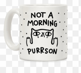 Not A Morning Purrson Coffee Mugs Lookhuman Cute Coffee - Magic Mug Emoji,Busy Doing Nothing Emoji