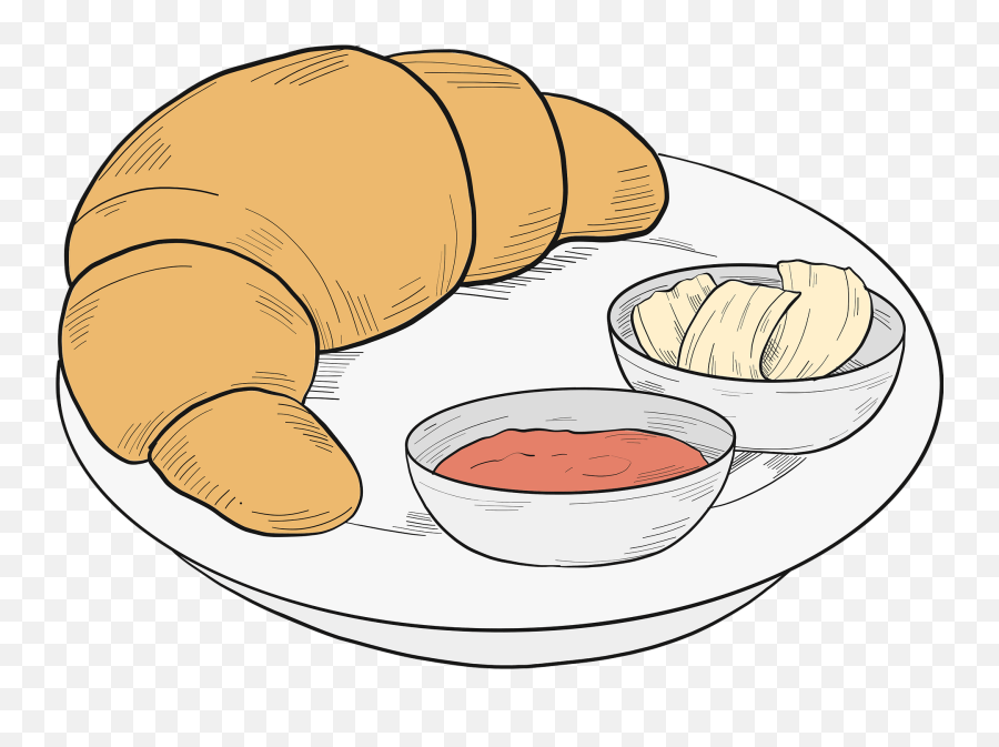 Croissant For Breakfast Clipart - Bowl Emoji,Croissant Emoji