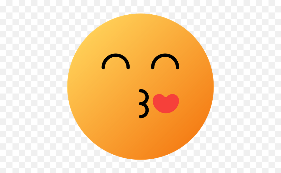Kissing Face With Smiling Eyes Emoji Icon Of Colored Outline - Happy,Kissing Emoticons