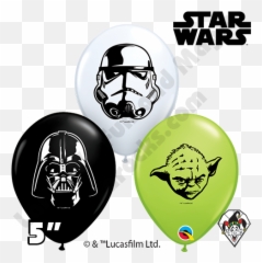 5 Inch Round Assortment Star Wars Face Balloon Qualatex 100ct - Balloon Star Wars Emoji,Yoda Emoji Facebook