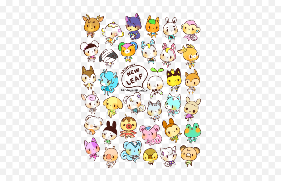 Animal Crossing Stickers From Birduyen - New Leaf Animal Crossing Characters Emoji,Animal Crossing Emoji
