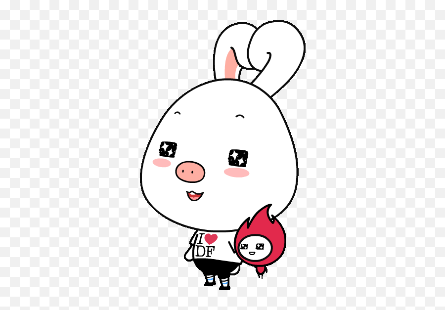 Hyunji Kim - Pig Rabbit Dot Emoji,Asian Emoticons