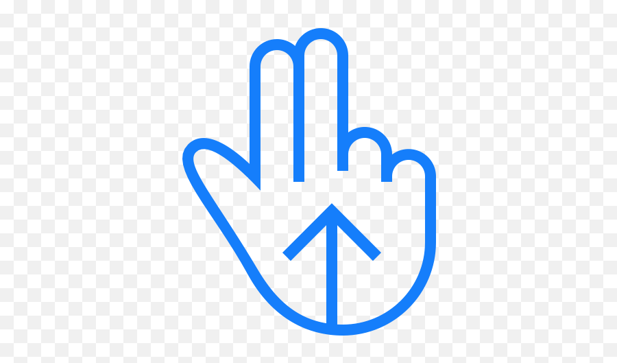 Swipe Two Fingers Up Icon - Two Fingers Phone Move Emoji,One Finger In Air Emoticon