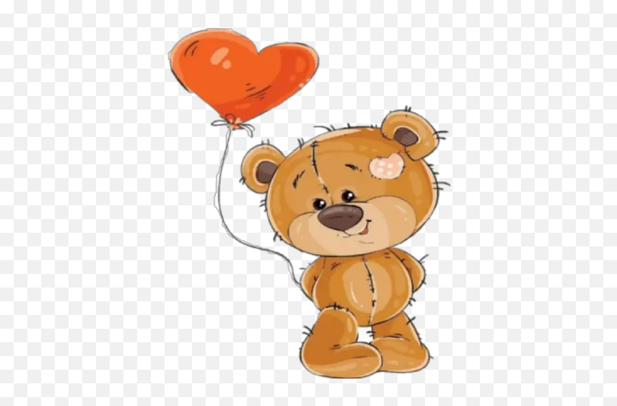 Sticker Maker - Oso De Peluche Teddy Bear Holding A Balloon Emoji,Dibujos De Emojis Enamorados