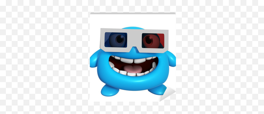 3d Cartoon Cute Blue Monster Wall Mural U2022 Pixers - We Live To Fictional Character Emoji,Emoji Mural Nyc