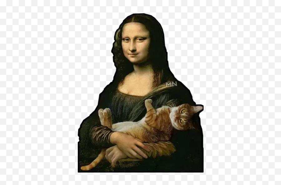 Mona Lisa Stickers For Whatsapp Emoji,Cat Emoticon Mona