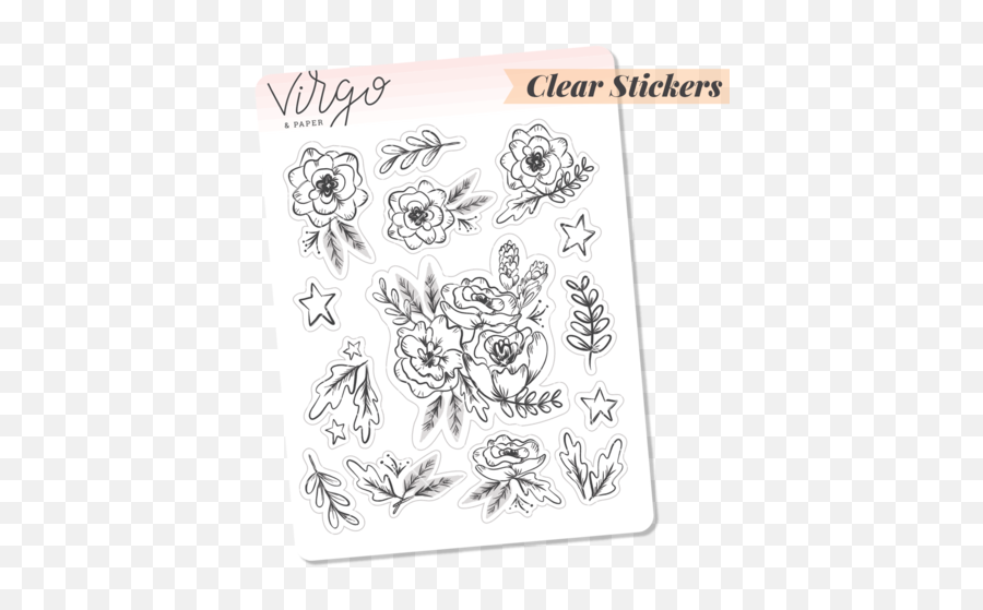 Mini Sticker Sheet U2013 Tagged Clear Stickersu2013 Virgo And - Floral Emoji,Emoji Sticker Book