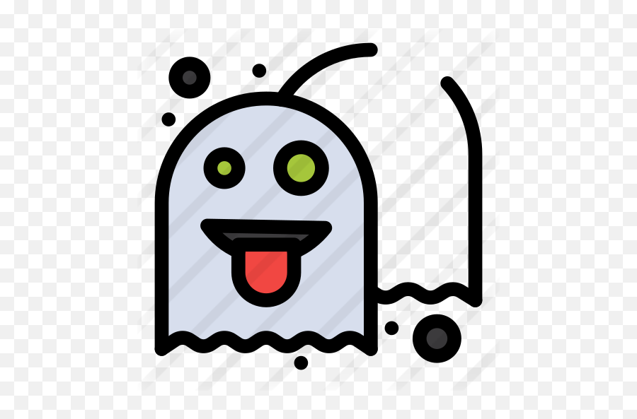 Pacman Ghost - Happy Emoji,Facebook Ghost Emoticon