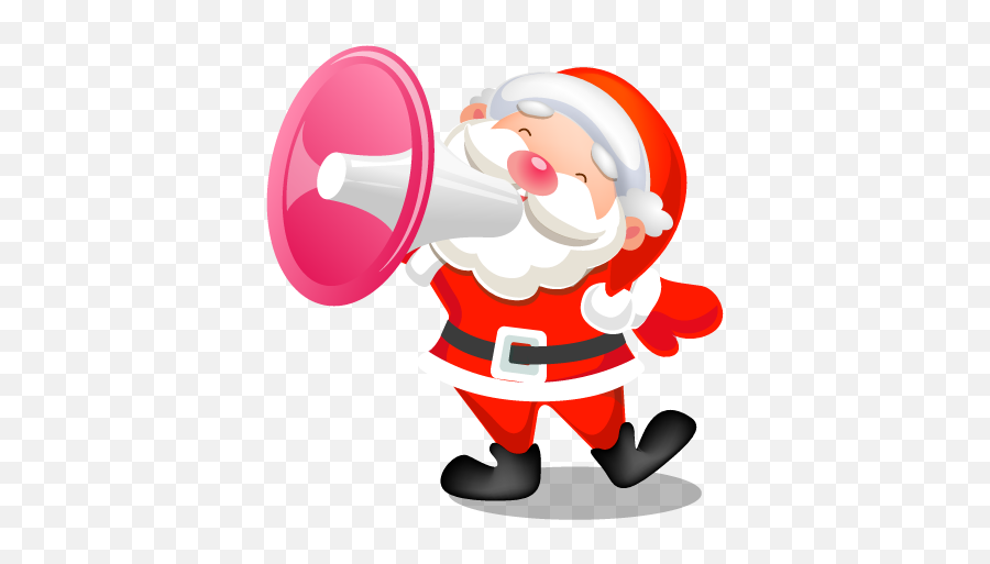 Santa Shouting Megaphone Icon - Santa With Megaphone Emoji,Megaphone Emoji