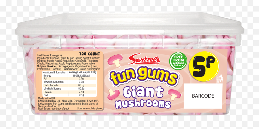 Swizzels 5p Giant Mushrooms - Fun Gums Emoji,Gun And Star Emoji Answer