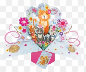 Second Nature Pop Ups - Cats Happy Birthday Nature Cats Emoji,Emoji Cake Pop
