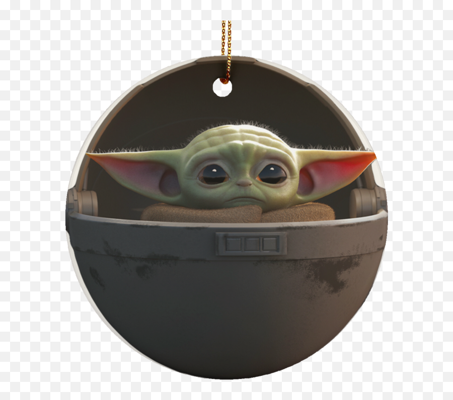 Baby Yoda Floating Pod Mdf Ornament - Wat Khiriwong Emoji,Floating Emoji Case